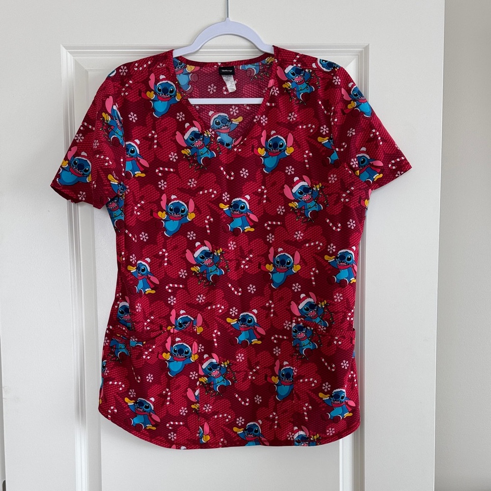 Stitch Scrub Top- Christmas